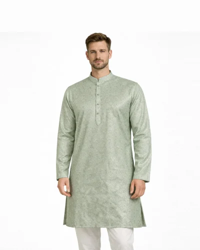 Maurya Vastra Sage Green Designer Brocade Kurta