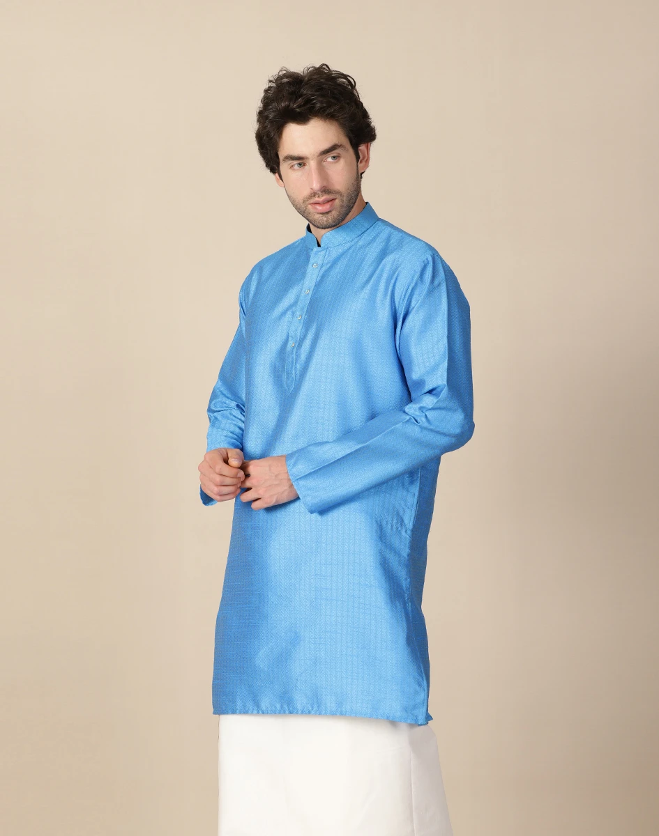 Maurya Vastra Sky Blue Ethnic Kurta (4)