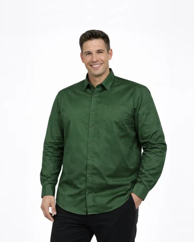 Scotwilson Emerald Green Premium Pure Silk Full Sleeve Shirt
