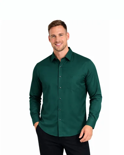 Warrior Emerald Green Silk Ethnic Full Sleeve Shirt