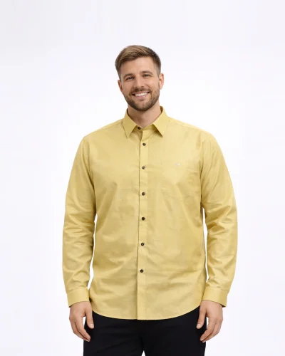Warrior Golden Yellow Premium Full Sleeve Silk Shirt