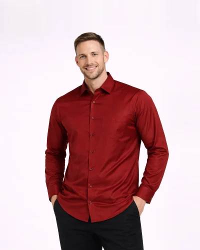 Warrior Maroon Silk Ethnic Full Sleeve Shirt