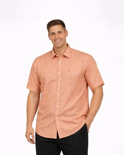 Warrior Peach Slub Classic Half Sleeve Shirt