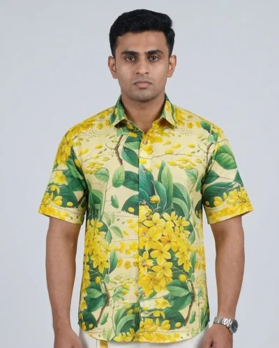 Vishu Special Kanikonna Printed Shirt