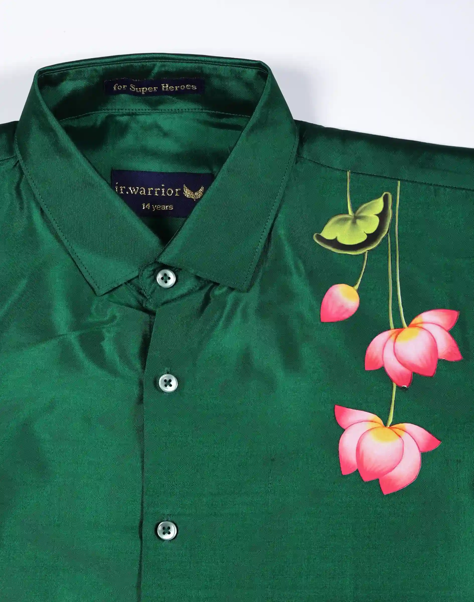 Jr. Warrior Kids Emerald Lotus Print Premium Shirt (3)