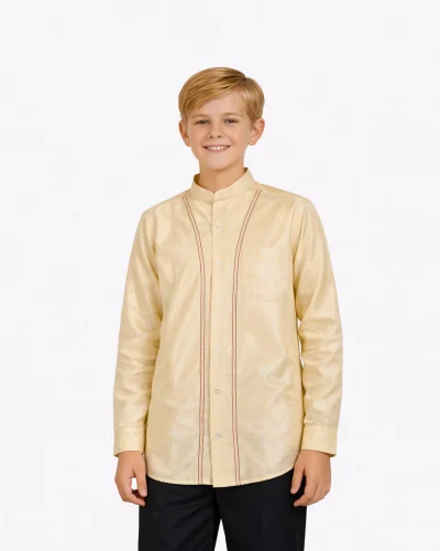 Jr. Warrior Kids Ivory Classic Detail Party Shirt