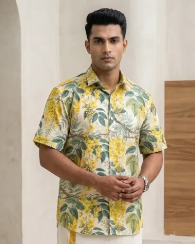 Warrior Kanikonna Printed Festive Half Sleeve Shirt