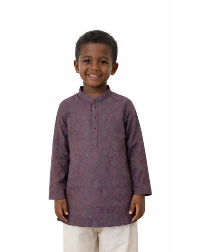 Maurya Vastra Boys Dusty Mauve Textured Festive Kurta
