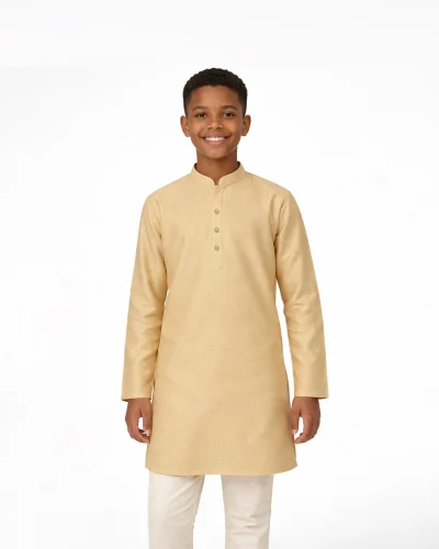 Maurya Vastra Boys Gold Designer Silk Festive Kurta