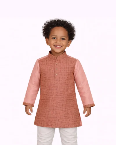 Maurya Vastra Kid’s Dusty Peach Sequin Kurta
