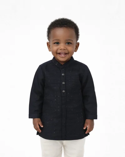 Maurya Vastra Midnight Blue Embellished Boys Kurta