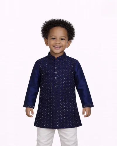 Maurya Vastra Royal Navy Embellished Boys Kurta