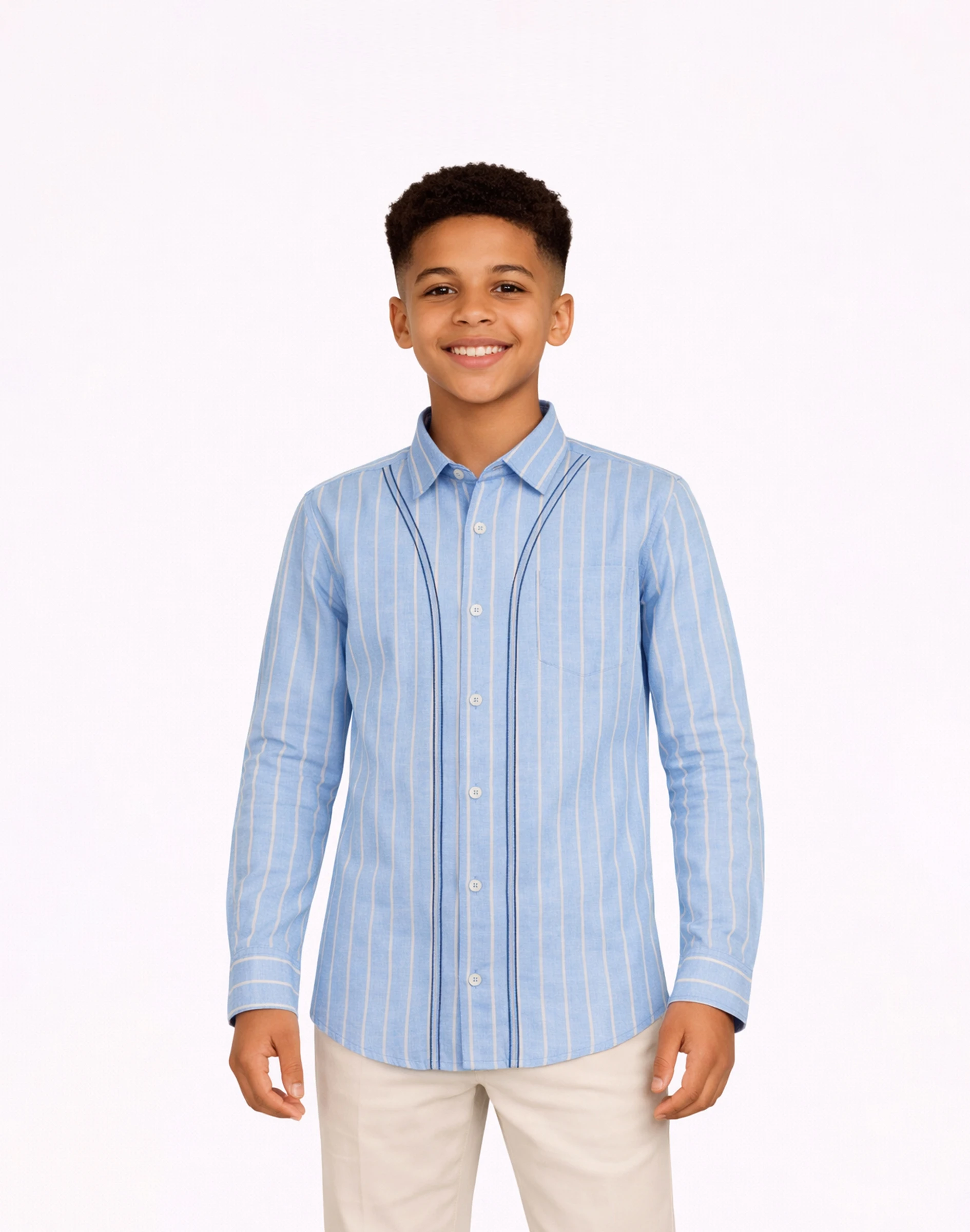 Warrior Kids Blue Striped Full Sleeve Shirt (1)