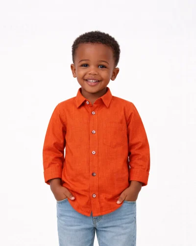 Warrior Kid’s Bright Orange Cotton Full Sleeve Shirt