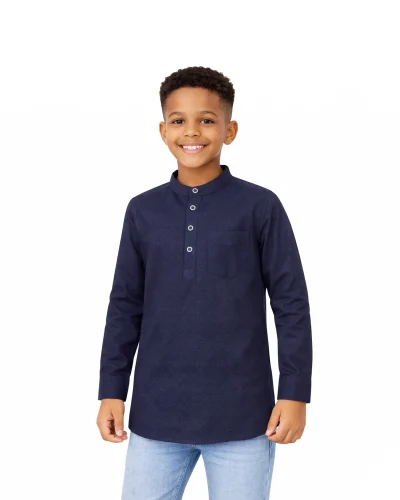 Warrior Kids Navy Blue Ethnic Urban Kurta