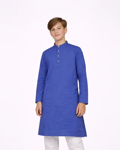 Warrior Kids Royal Blue Classic Cotton Kurta
