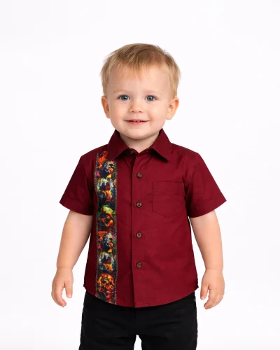 warrior Maroon Festive Accent Detail Shirt