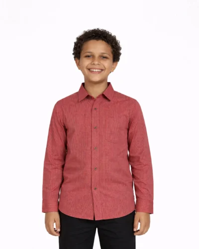 Maurya Vastra Rust Micro-Textured Ethinic Shirt