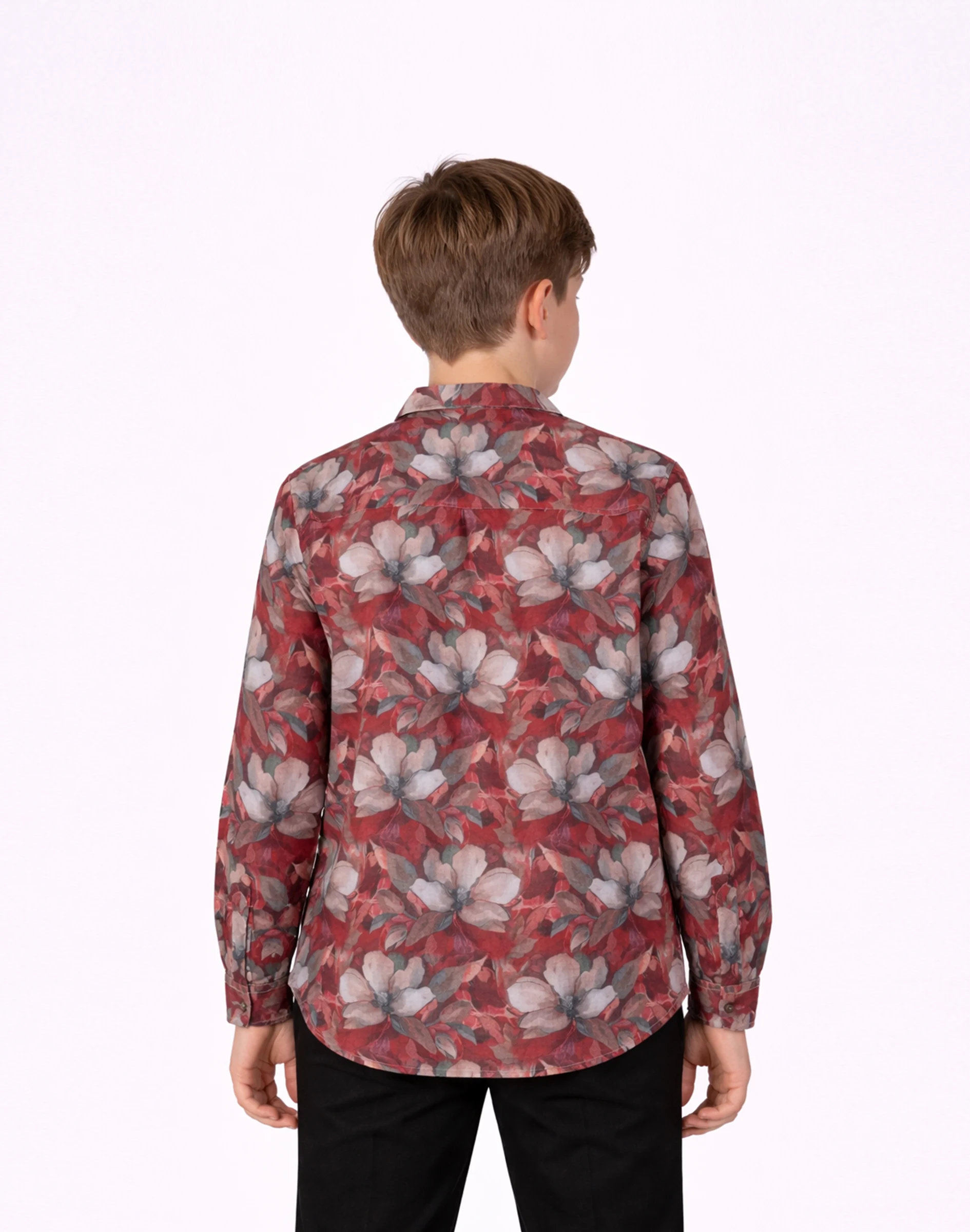 Jr. Warrior Kids Crimson Floral Printed Cotton Kurta (2)