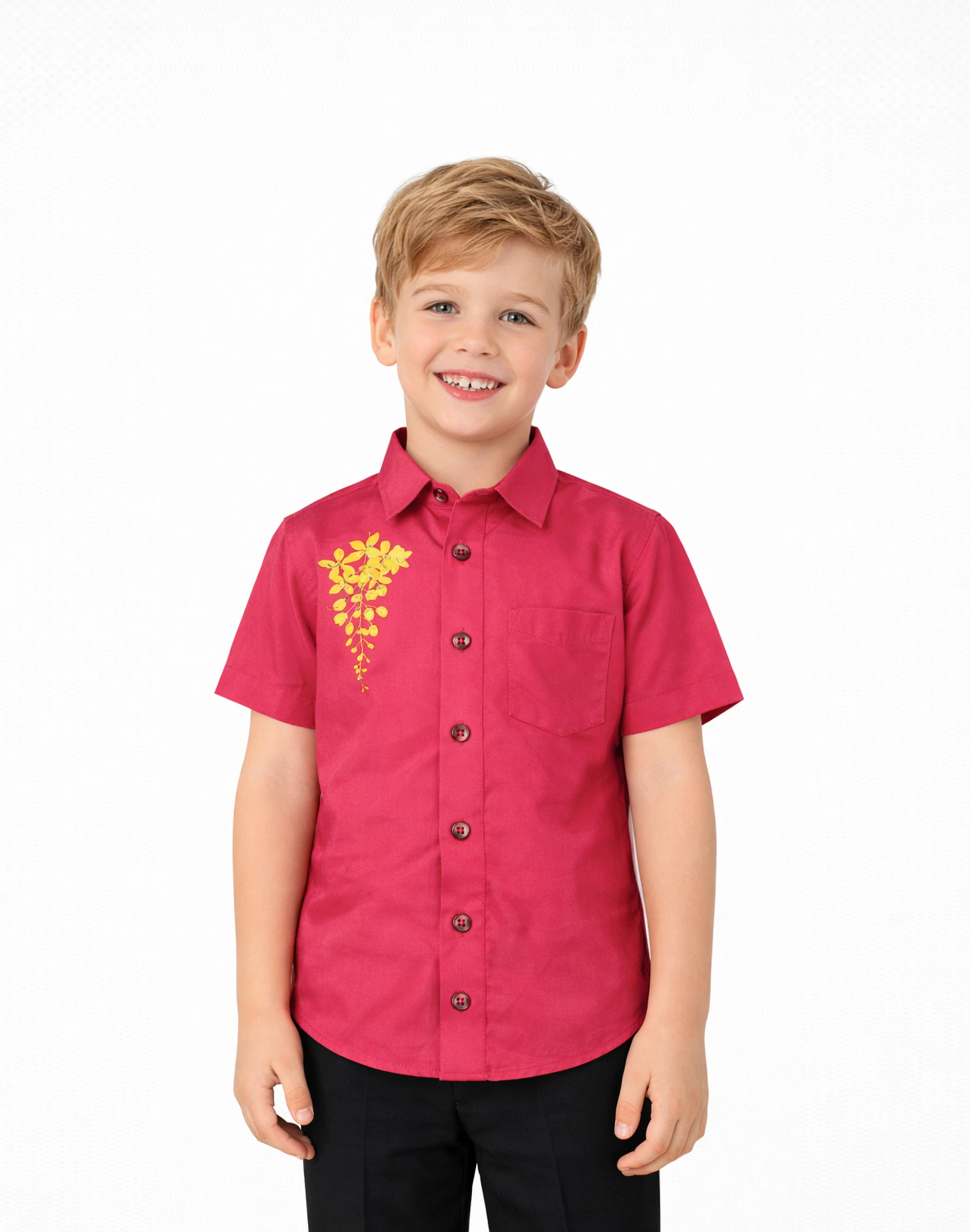 Jr. Warrior Kids Fuchsia Floral Accent Premium Shirt (1)