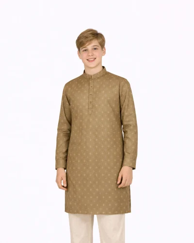 Maurya Vastra Antique Gold Designer Silk Kurta