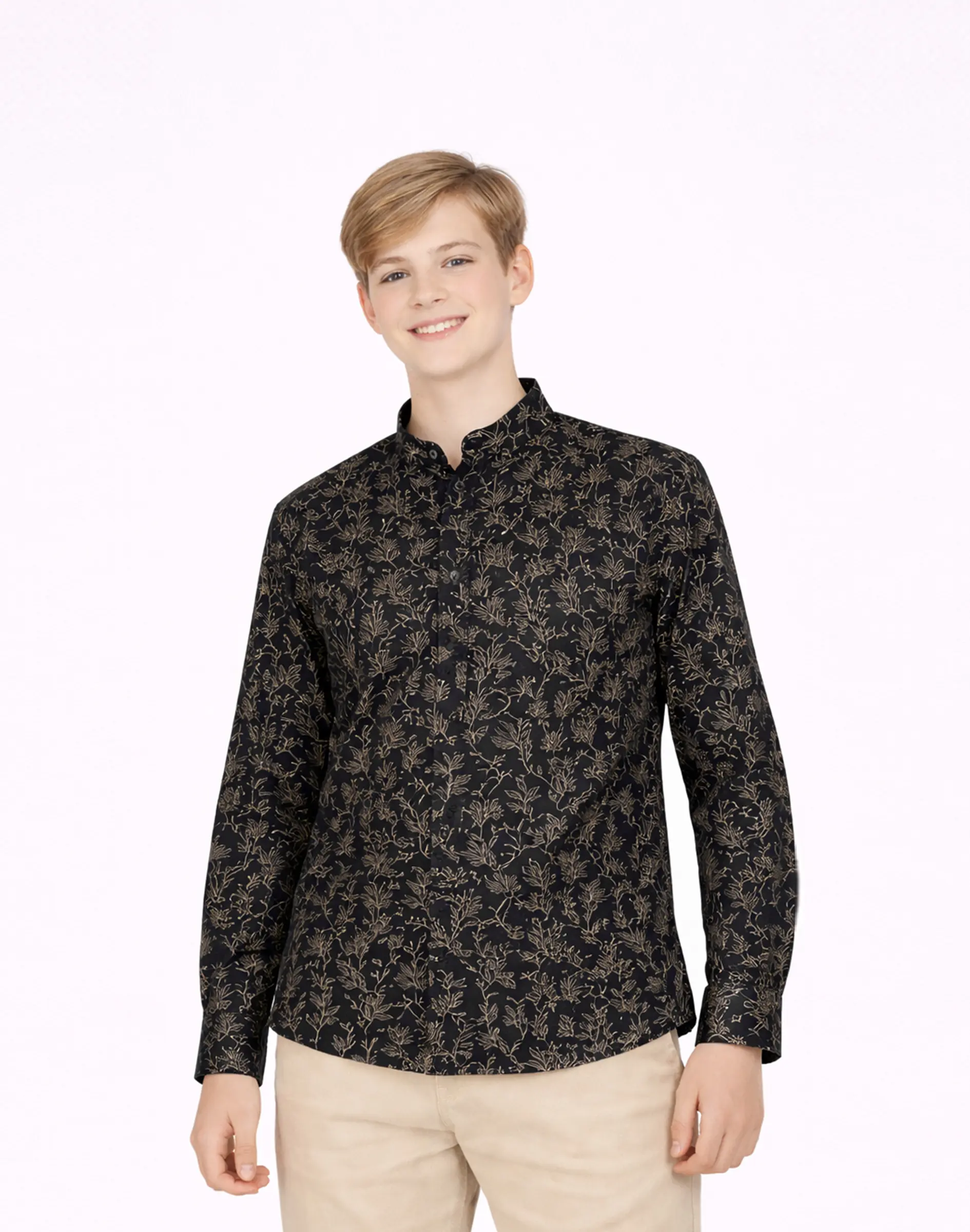 Maurya Vastra Black Floral Designer Silk Urban Kurta (2)