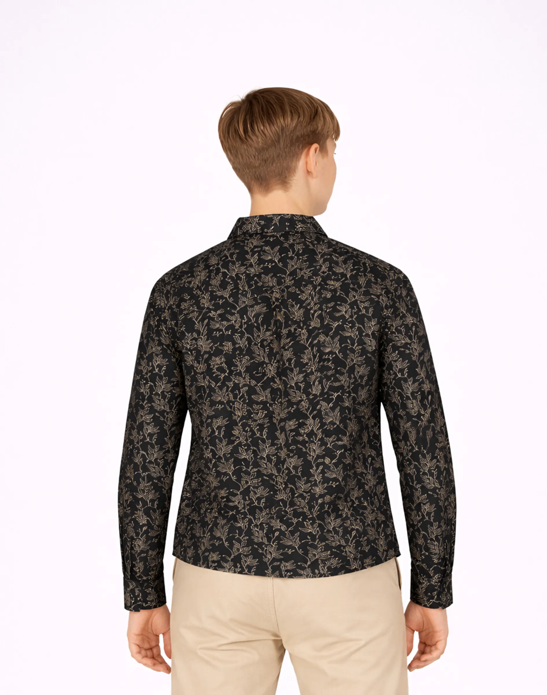 Maurya Vastra Black Floral Designer Silk Urban Kurta (3)