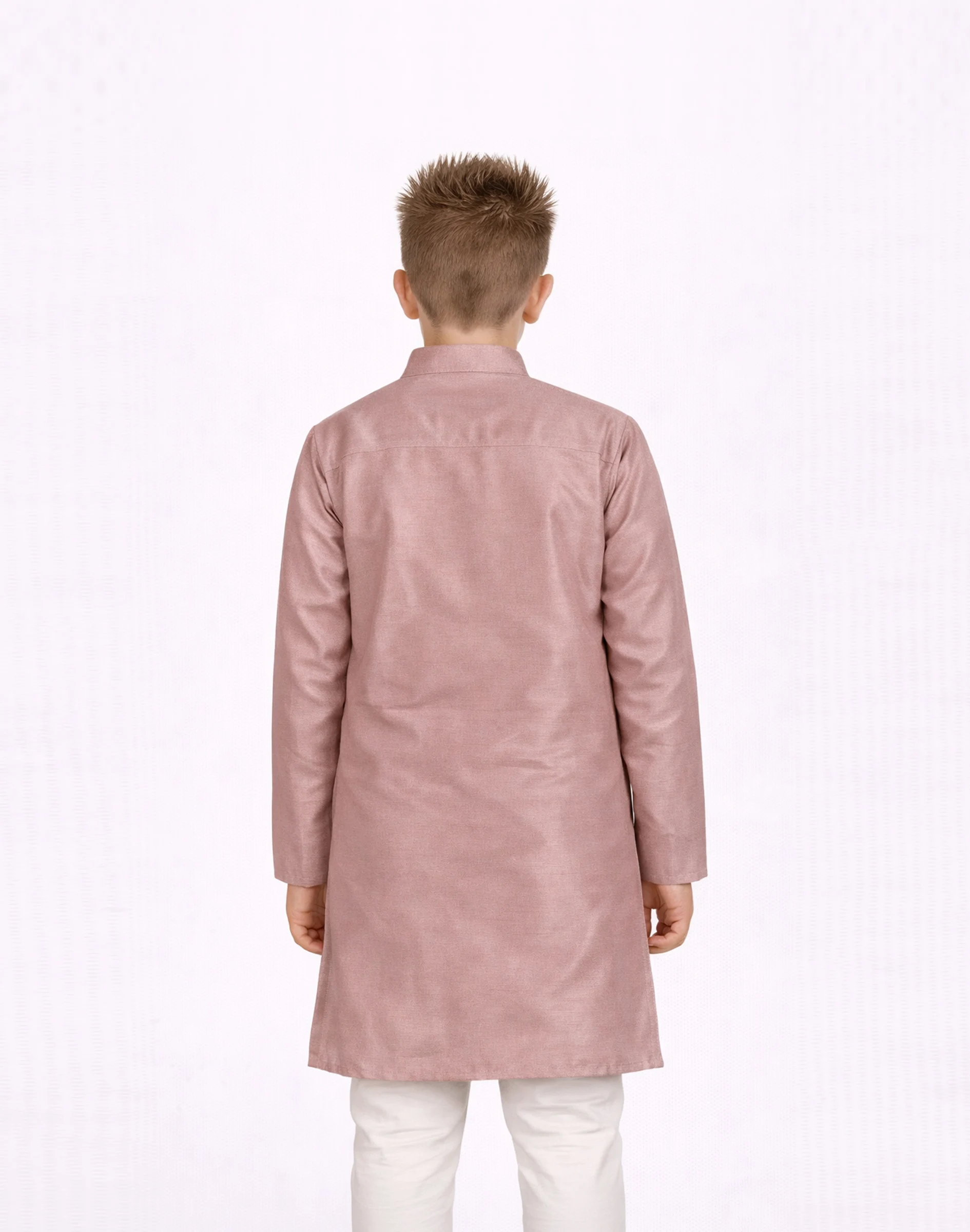 Maurya Vastra Boys Dusty Rose Pink Silk Kurta (3)