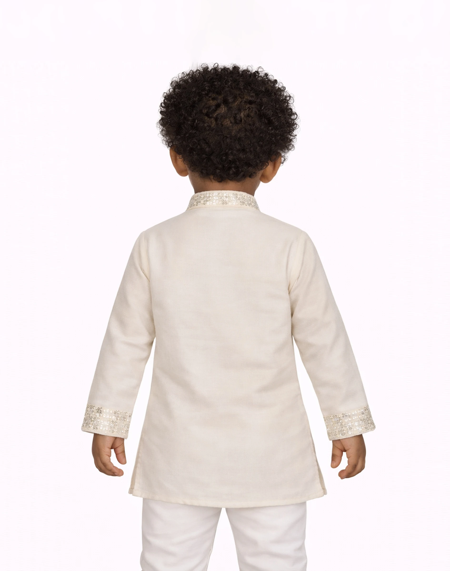 Maurya Vastra Boys Ivory Sequin Embellished Festive Kurta (3)