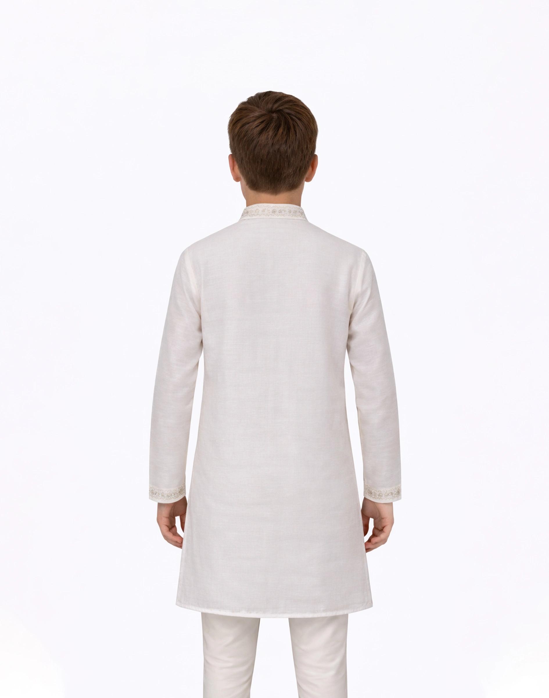 Maurya Vastra Boys Off White Sequin Embroidered Kurta (2)
