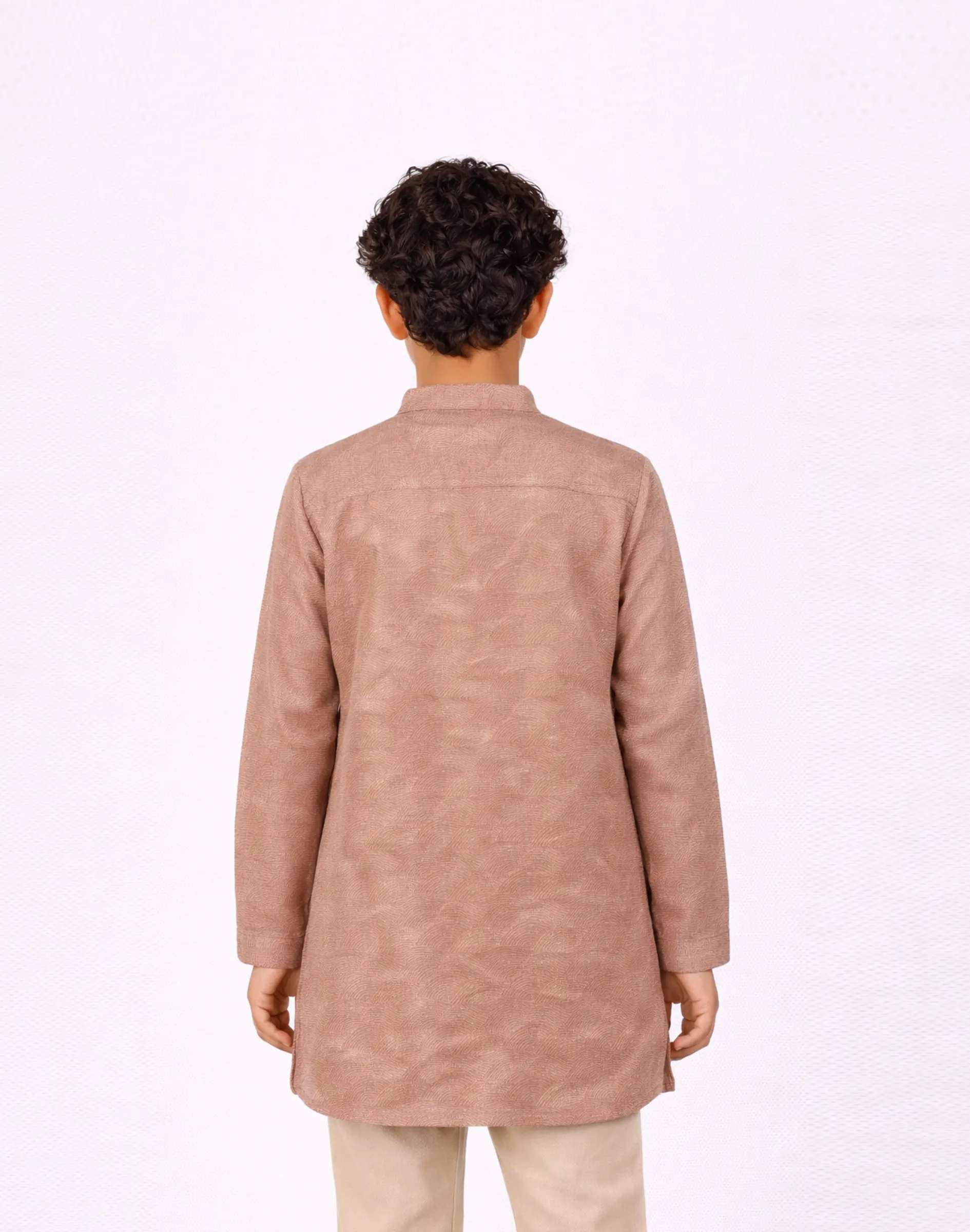 Maurya Vastra Designer Silks Rose Blush Textured Kurta (2)
