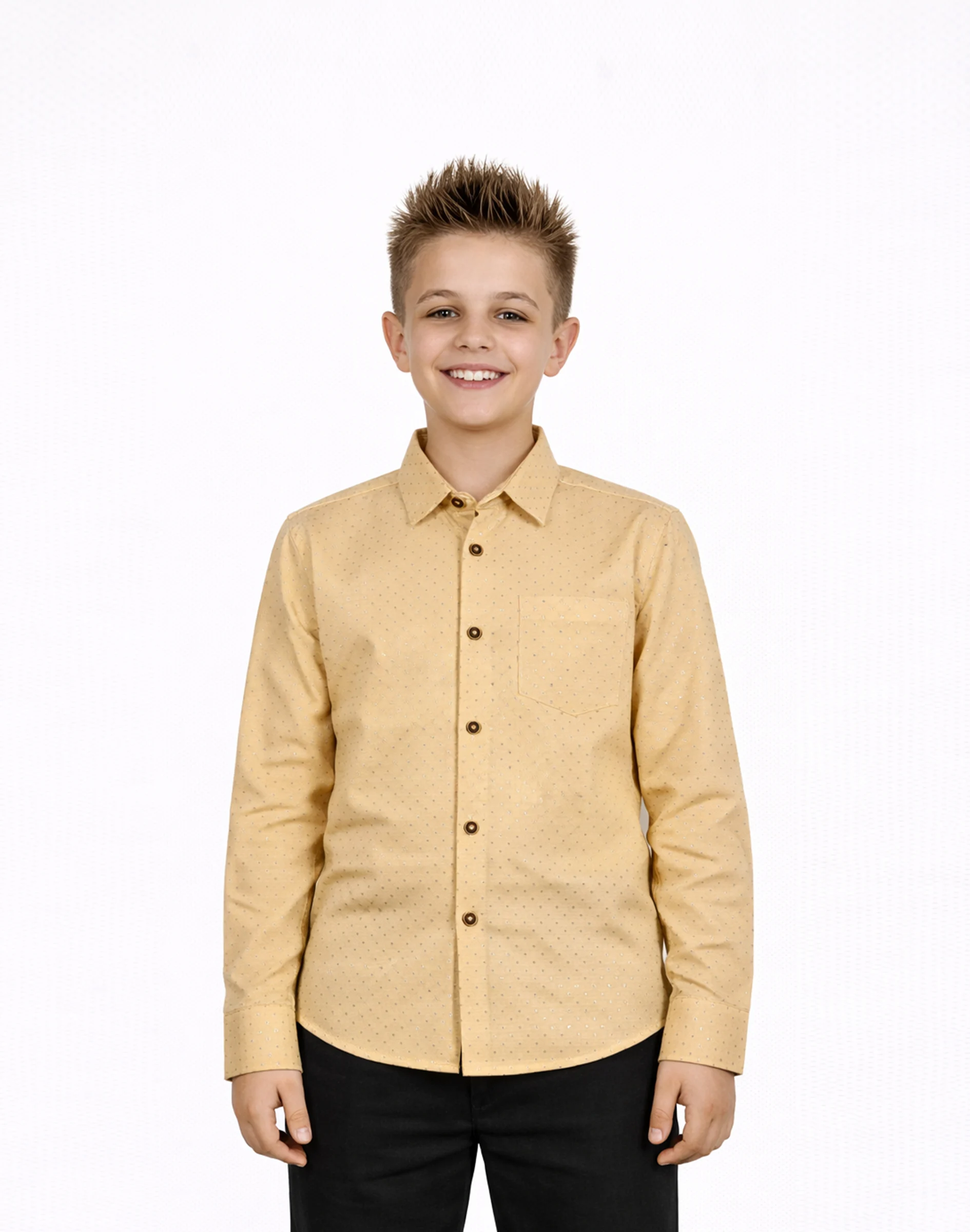 Maurya Vastra Designer Silks Sand Gold Ethnic Shirt (1)