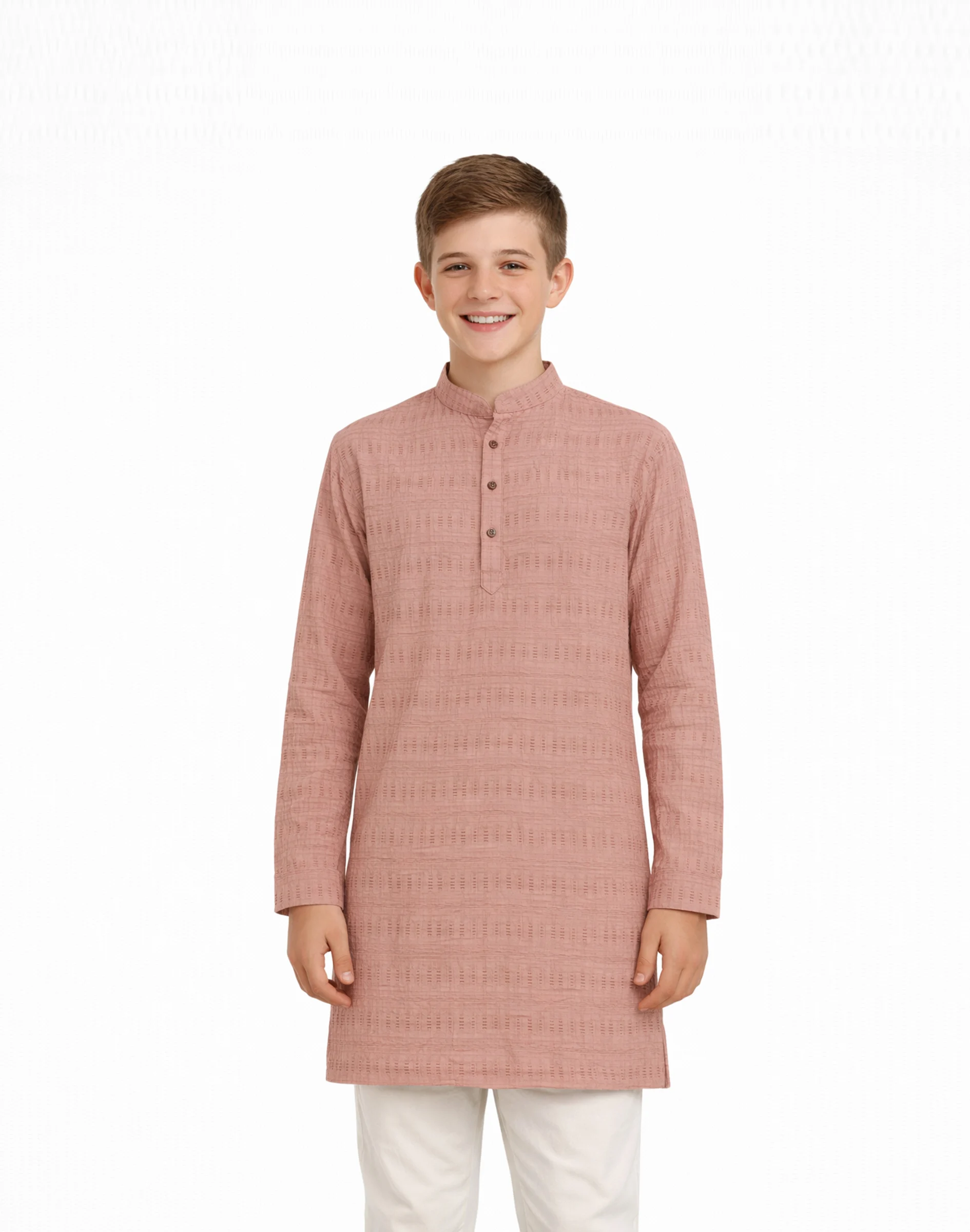 Maurya Vastra Dusty Pink Textured Kids Festive Kurta (2)