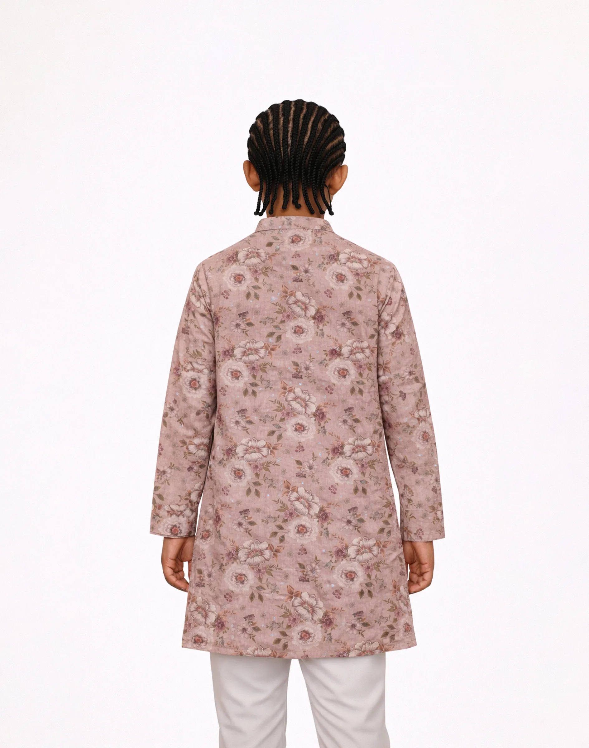 Maurya Vastra Kid’s Blush Pink Chikankari Long Kurta (2)