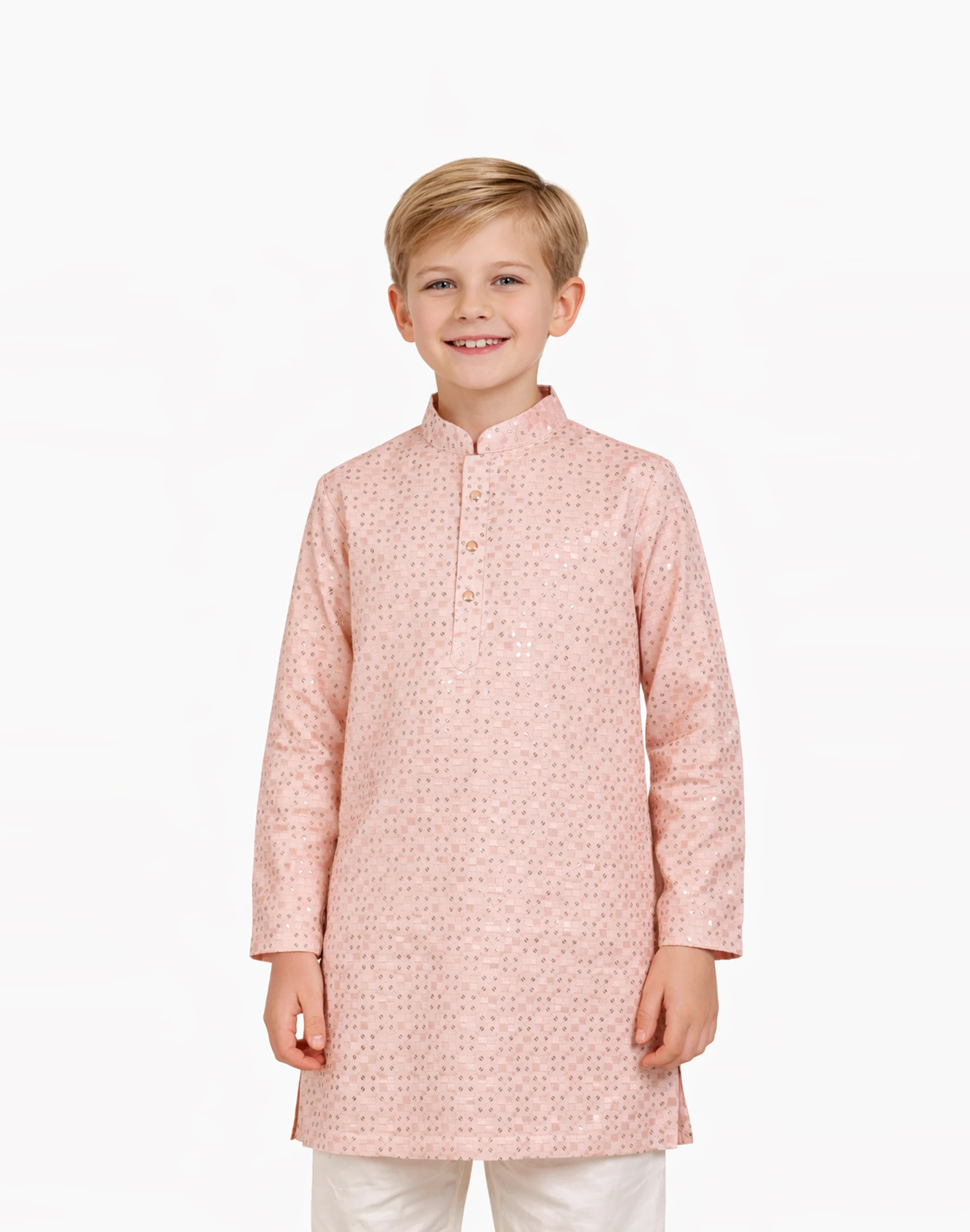 Maurya Vastra Kids Blush Pink Sequin Festive Kurta (1)
