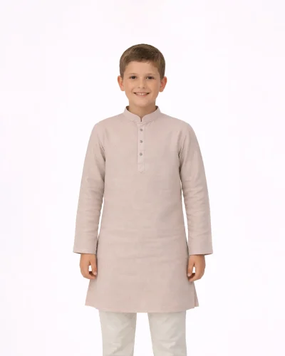 Maurya Vastra Kid’s Dusty Rose Brocade Kurta
