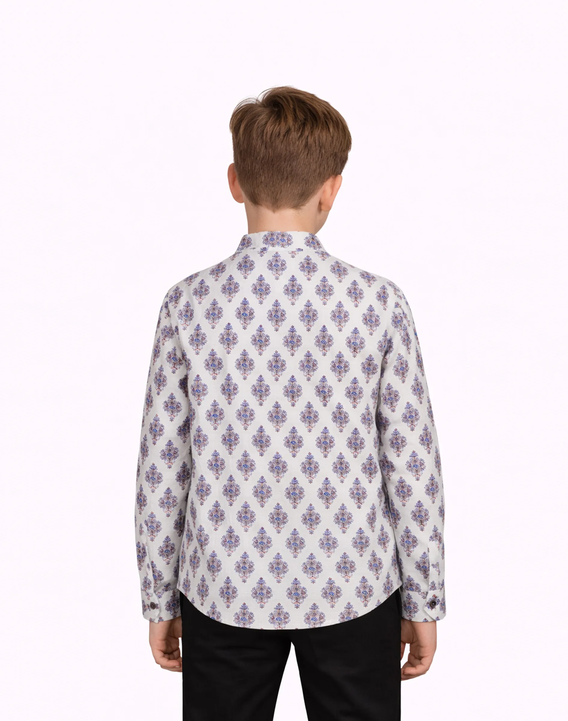 Maurya Vastra Kids Ivory Floral Printed Festive Kurta (2)