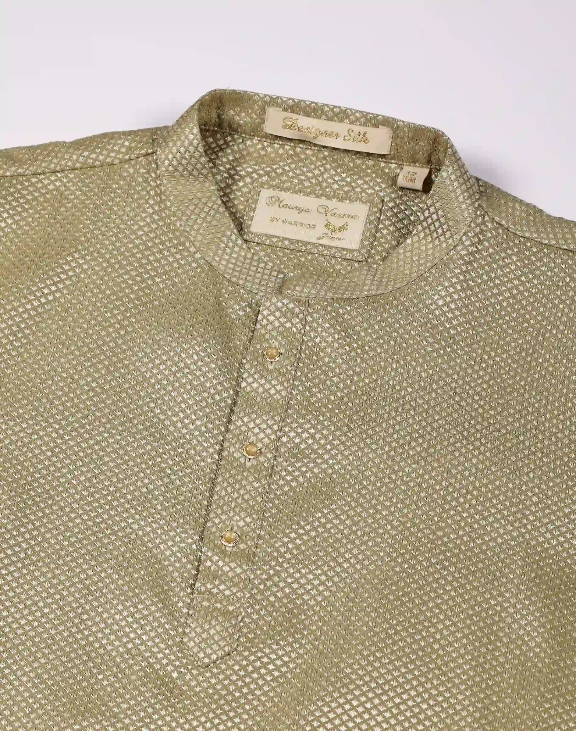 Maurya Vastra Kids Pista Green Designer Silk Textured Kurta (1)