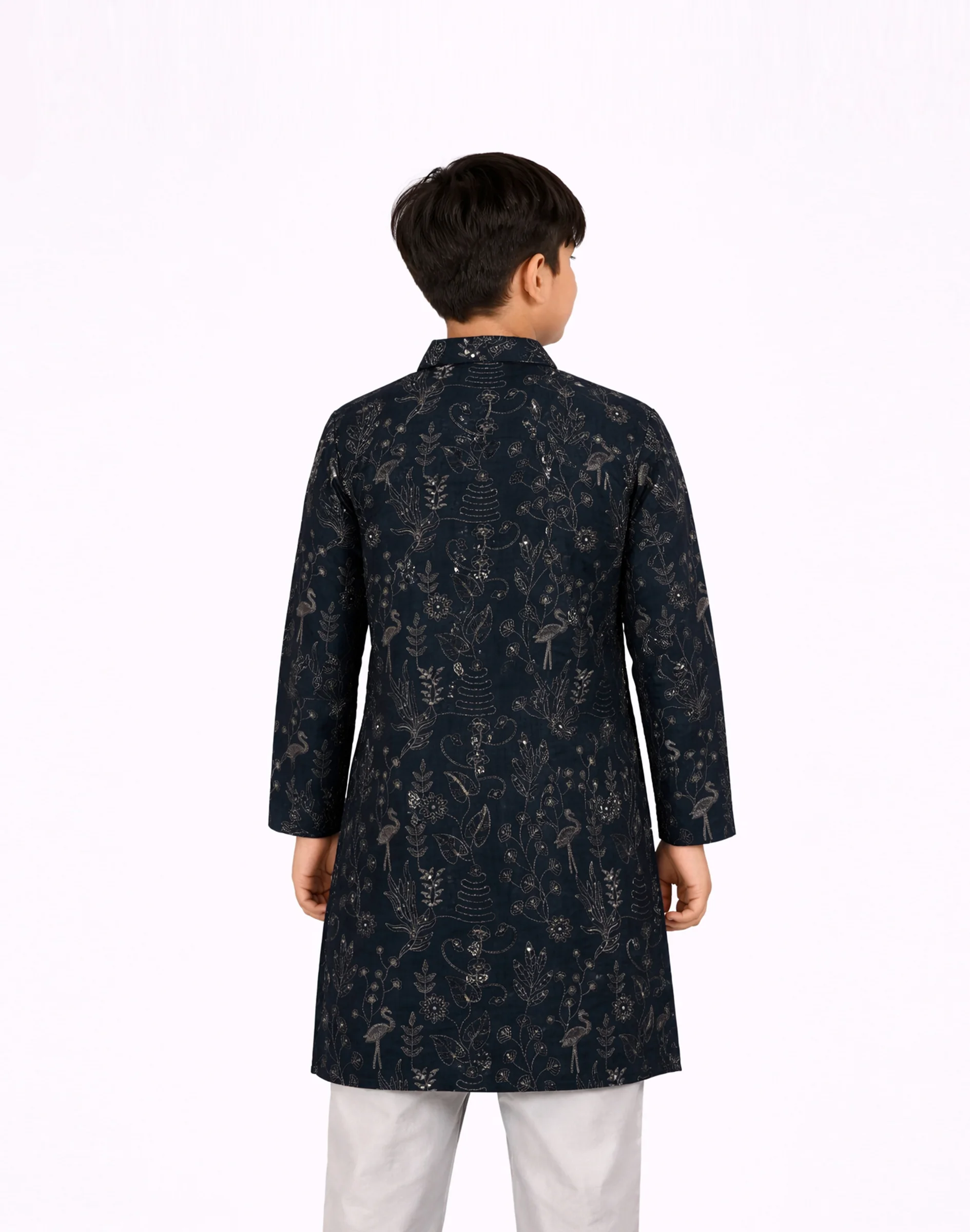 Maurya Vastra Kids Teal Blue Premium Embroidered Kurta (2)