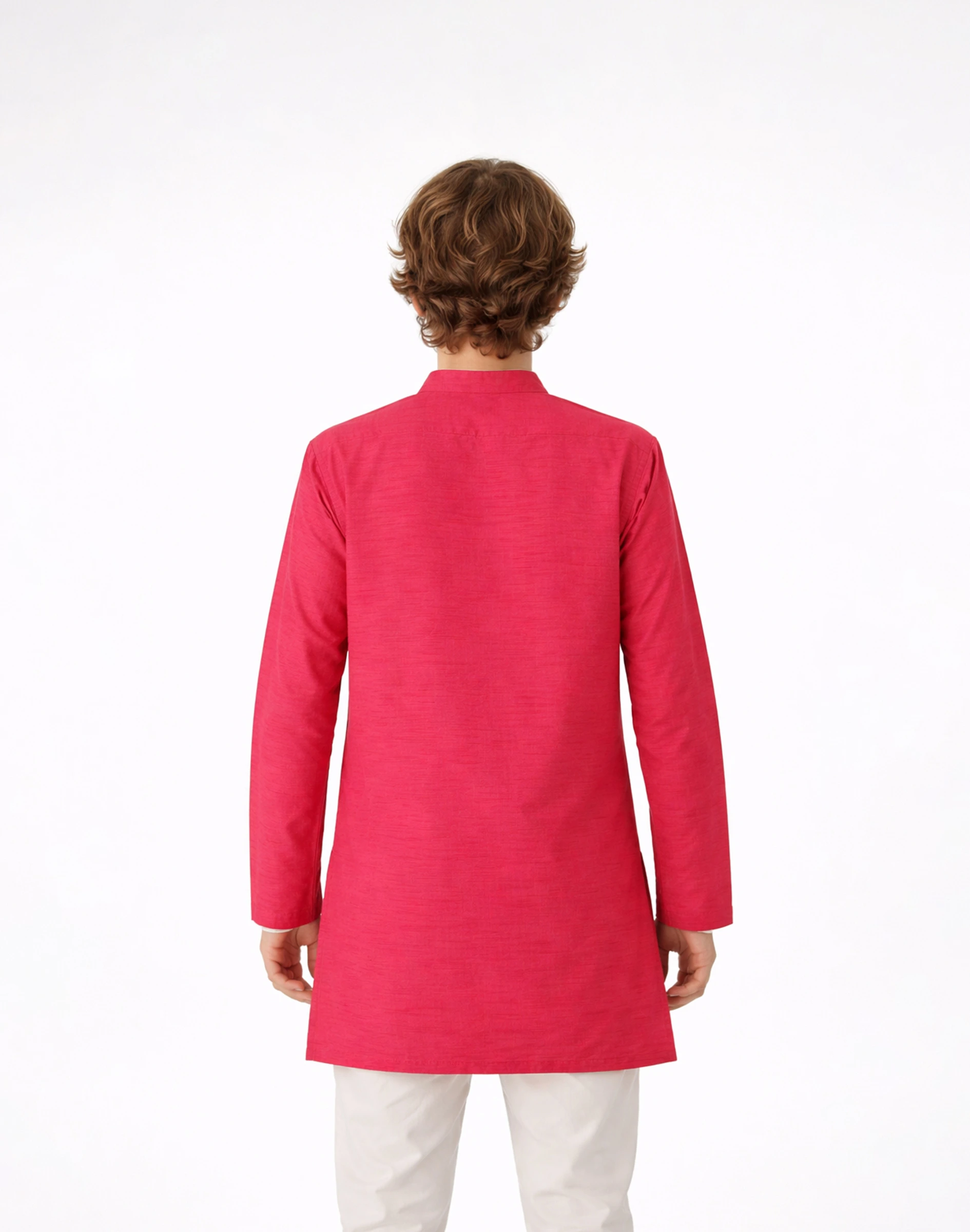 Maurya Vastra Light Pink Textured Kids Kurta (2)
