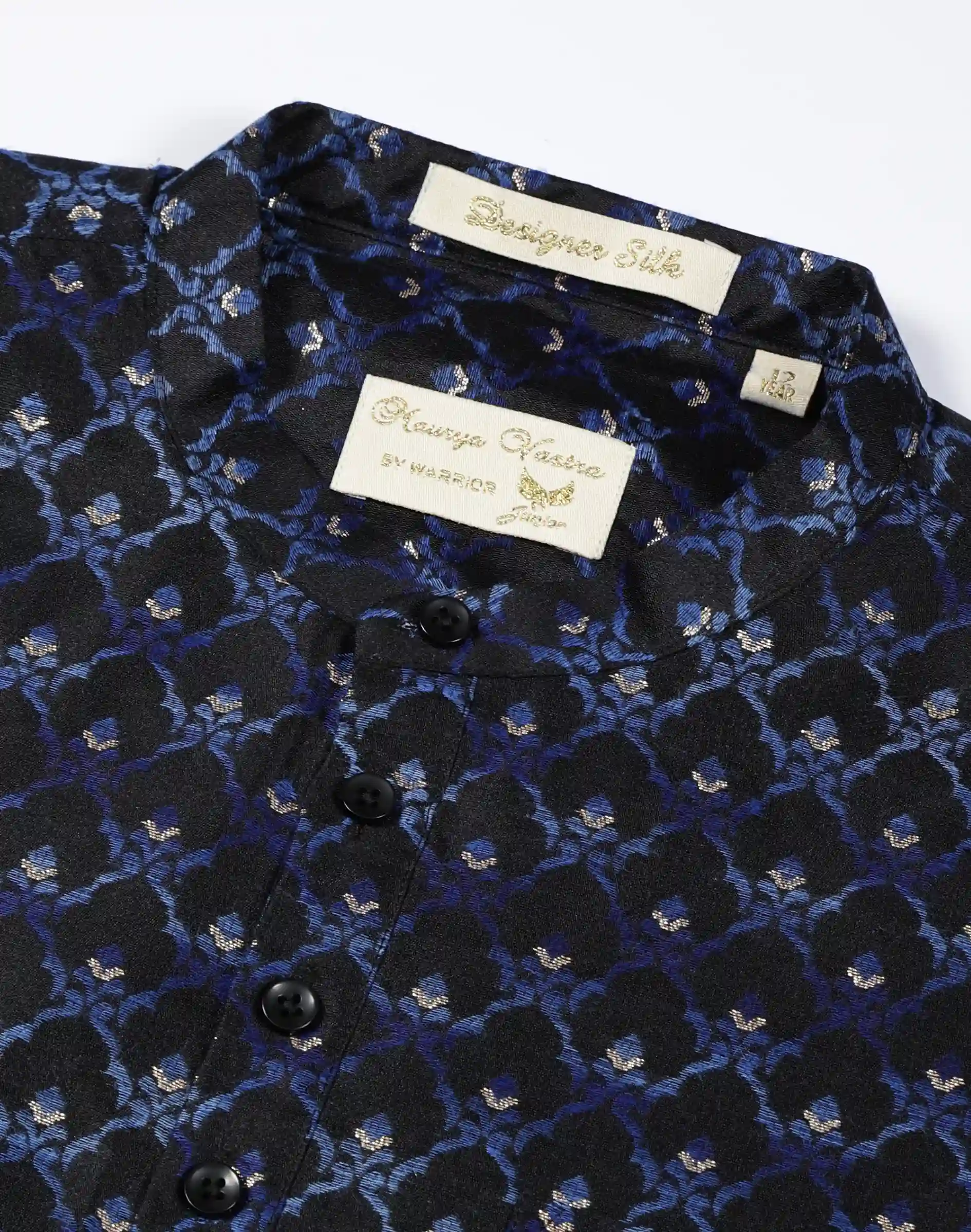 Maurya Vastra Midnight Blue Brocade Kurta (3)