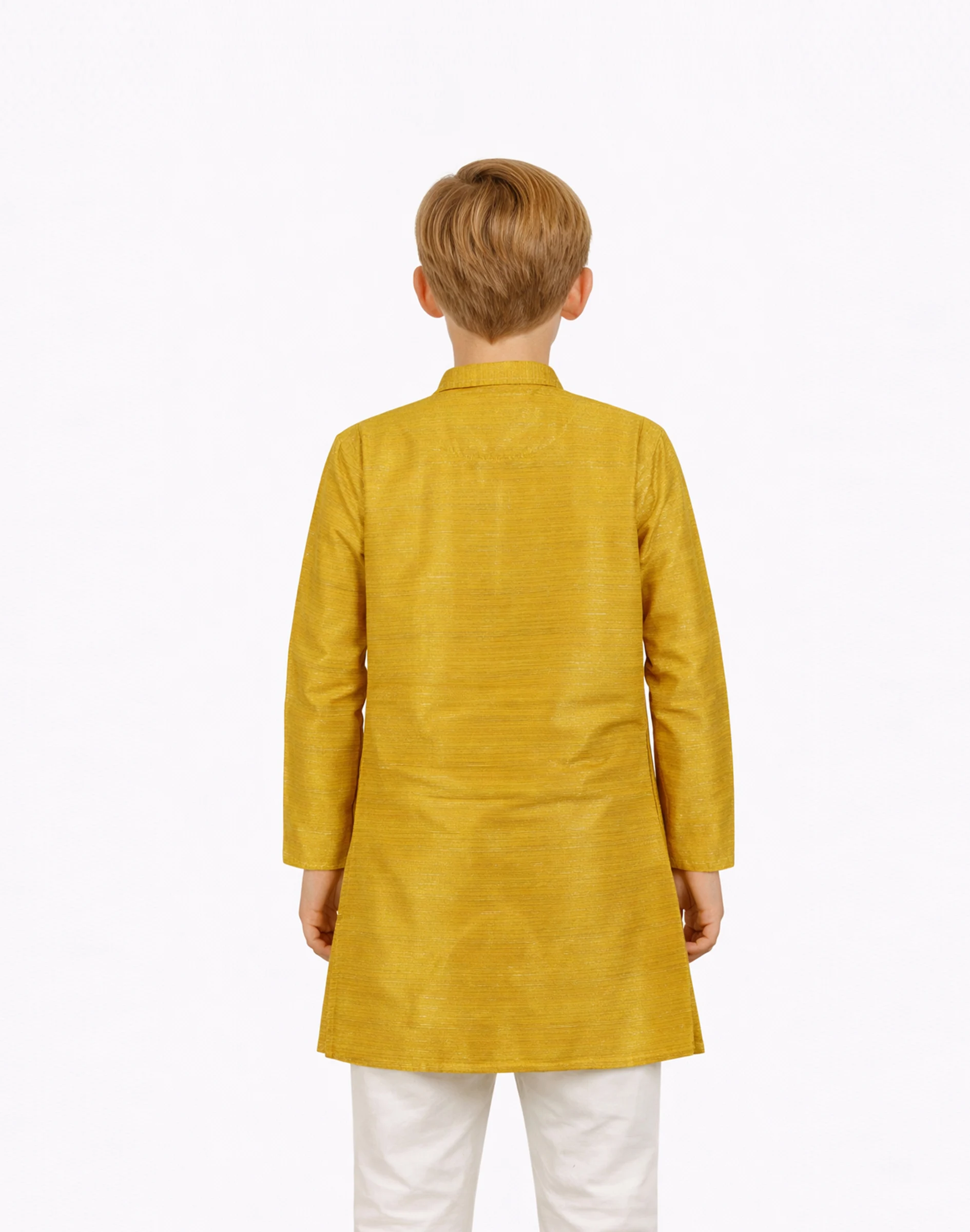 Maurya Vastra Raw Silk Mustard Gold Kurta (2)