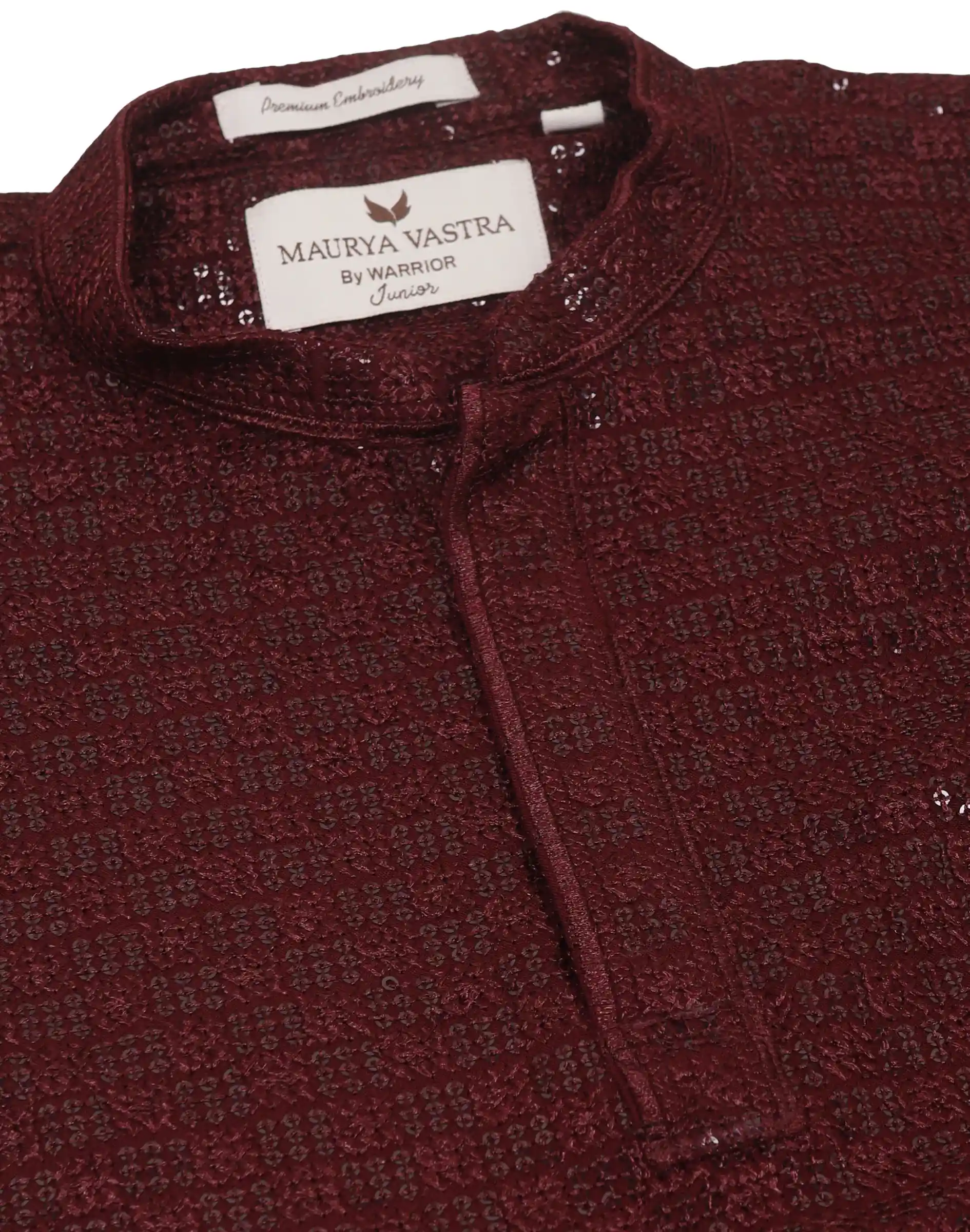 Maurya Vastra Royal Wine Chikankari Kids Kurta (3)