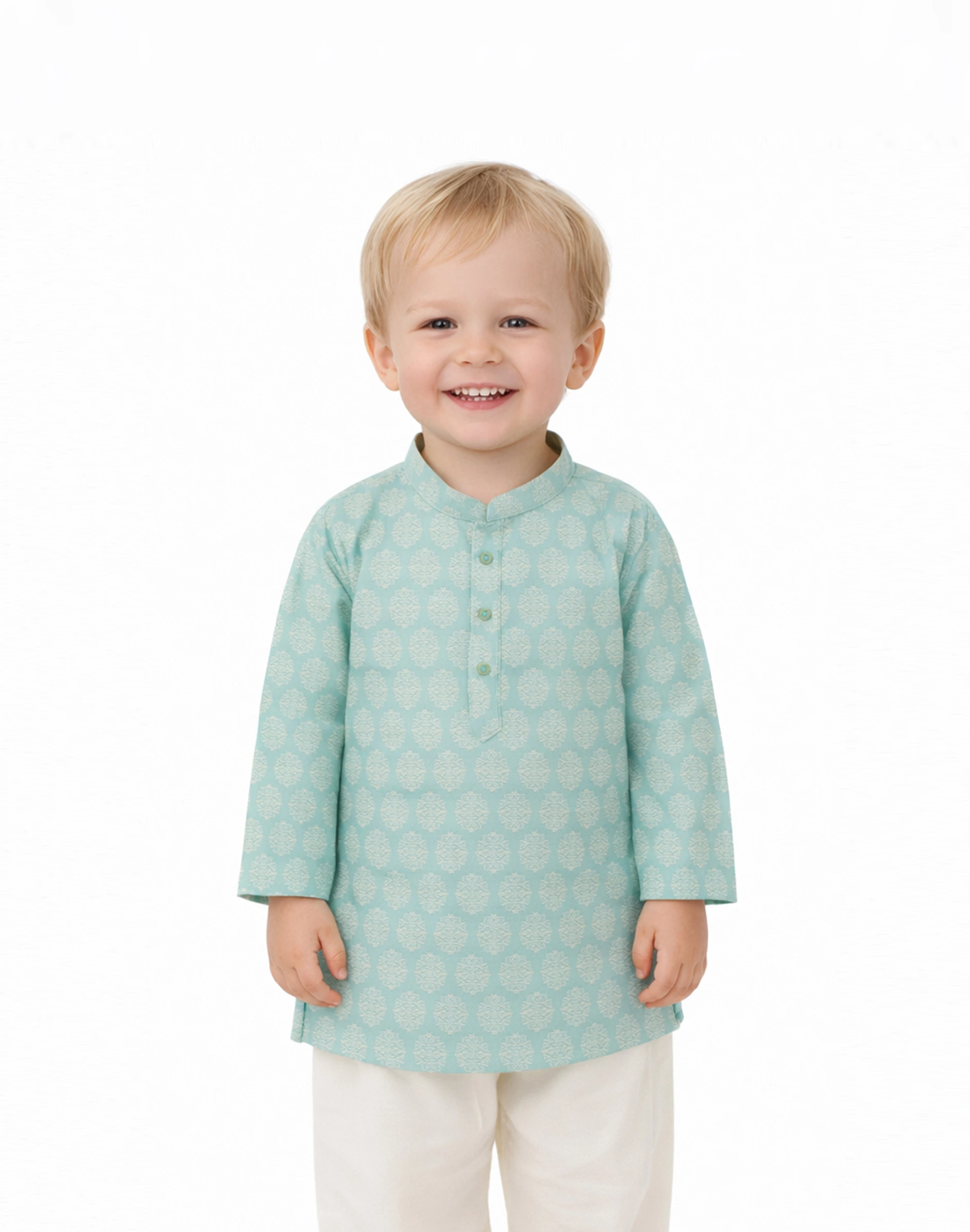 Maurya Vastra Sky Blue Brocade Kids Kurta (2)