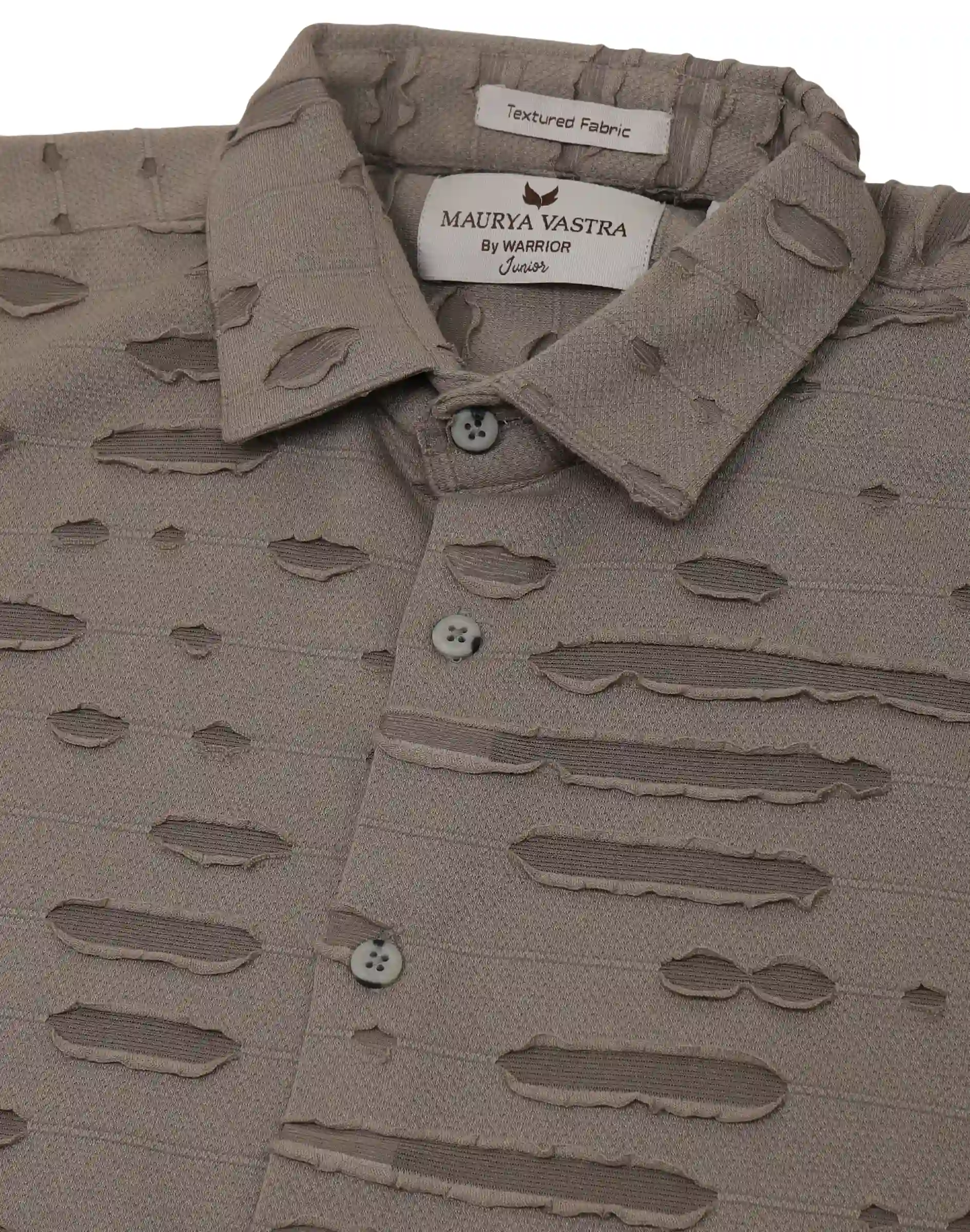 Maurya Vastra Stone Grey Printed Kids Shirt – Smart Casual Essential (3)