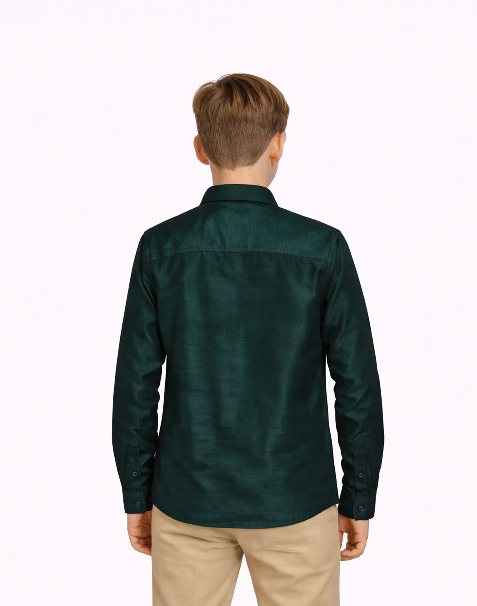 Scotwilson Emerald Green Embroidered Panel Premium Shirt (2)