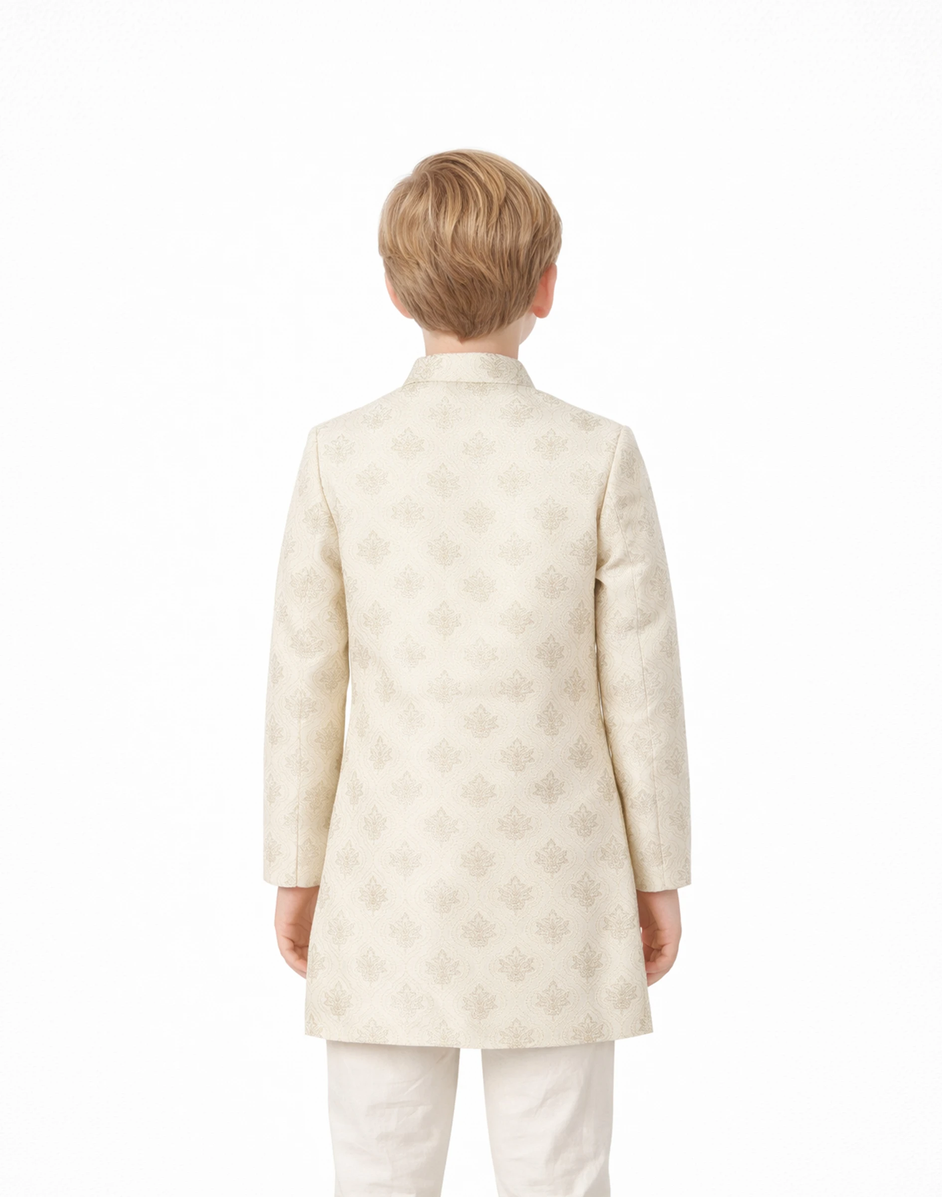 Scotwilson Masterpiece Ivory Embroidered Kids Sherwani (2)