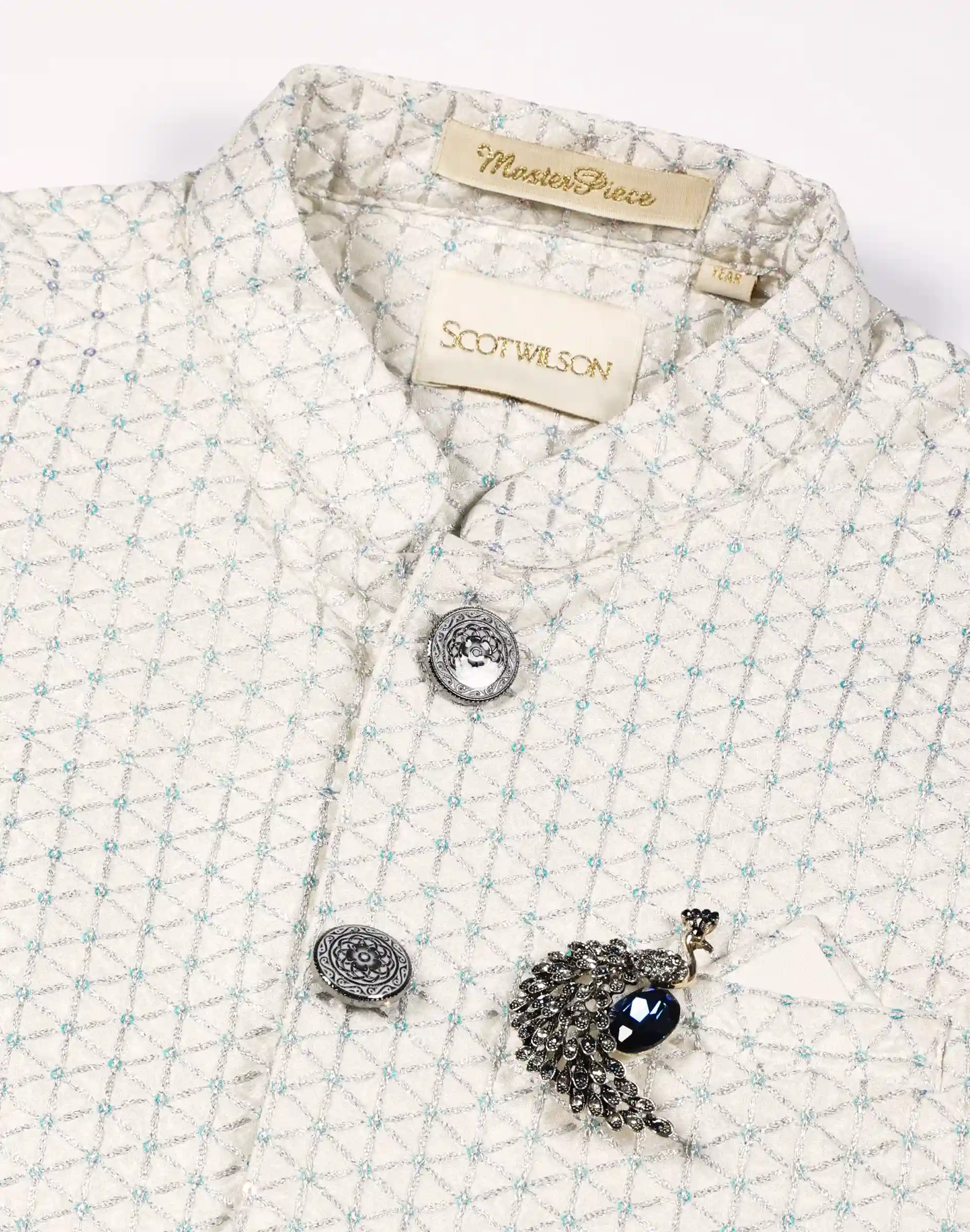 Scotwilson Masterpiece Pearl Ivory Embellished Sherwani (3)