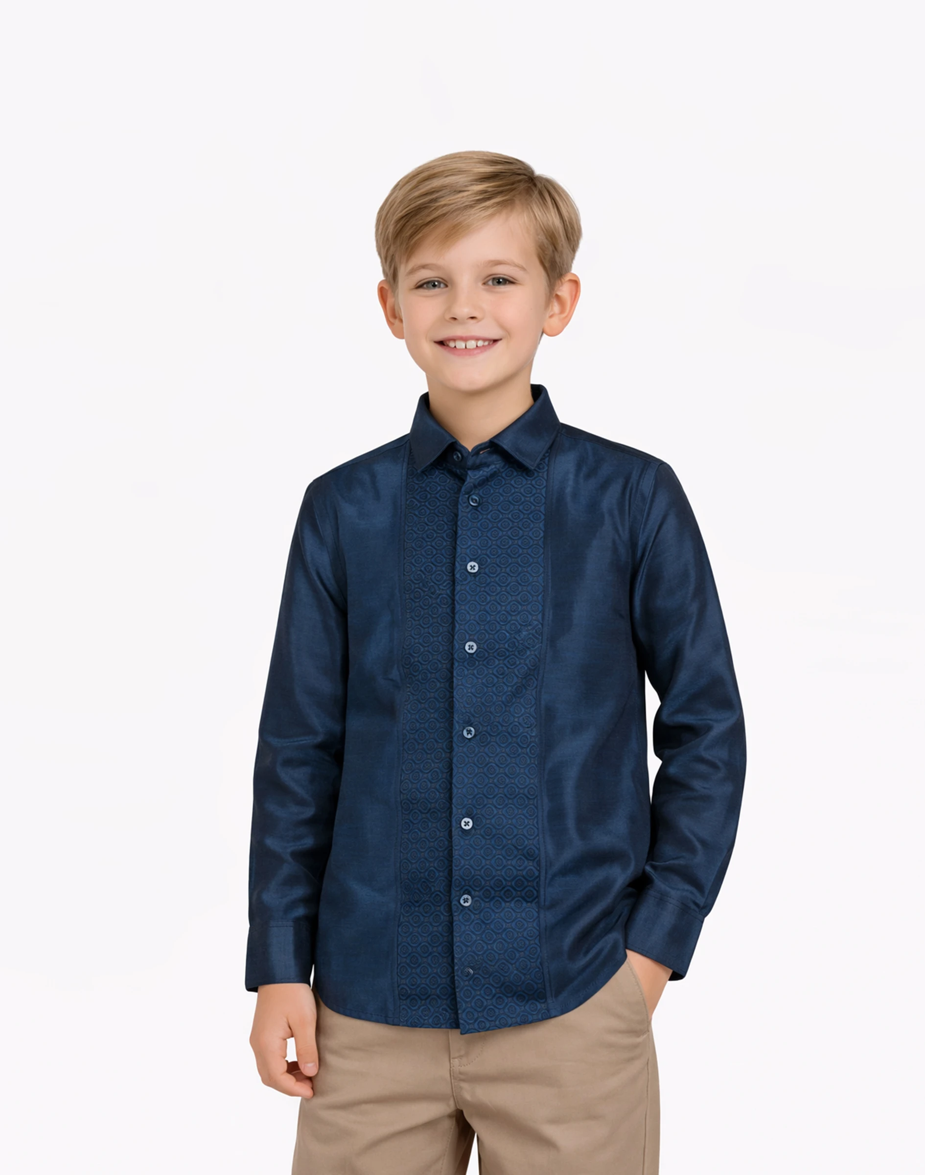 Scotwilson Teal Blue Embroidered Full Sleeve Shirt (1)