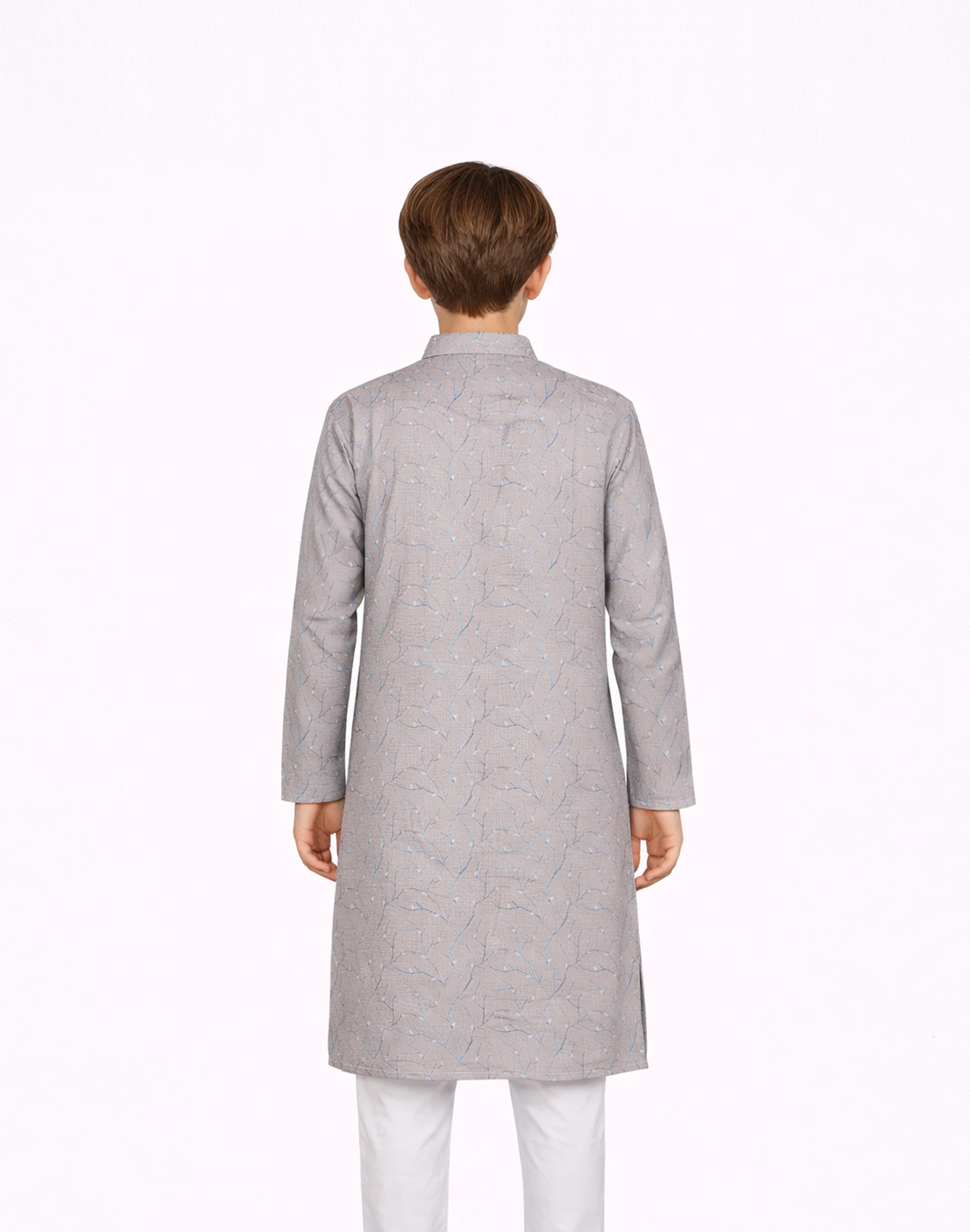 Warrior Boys Grey Cotton Short Kurta (3)